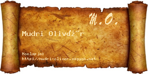 Mudri Olivér névjegykártya